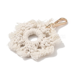 Ручная работа макраме нейлоновые нитки снежинки подвеска украшения HJEW-P019-01G