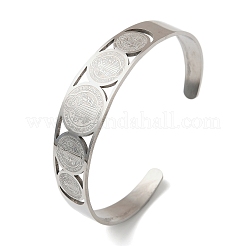 Браслеты-манжеты из нержавеющей стали Religion 201 для женщин&nbsp;BJEW-F507-01P