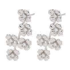 Ohrstecker aus Messing mit Mikropavé-Zirkonia für Damen&nbsp;EJEW-A167-24P