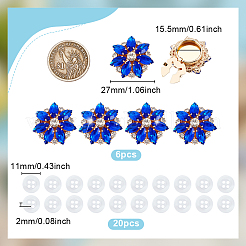 Запонки из сплава и пластиковые пуговицы с одним отверстием HJEW-NB00248