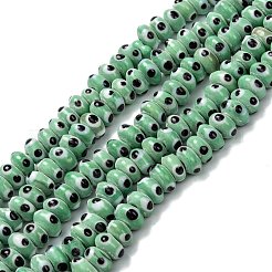 Рондель дурной глаз лэмпворк из бисера&nbsp;LAMP-R121-04