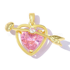 Ciondoli in ottone con pavé di zirconi rosa&nbsp;CU-OY001-63G