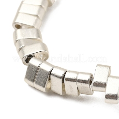 Brins de perles à 2 trou en hématite synthétique non magnétique galvanisée&nbsp;G-E495-11A-03