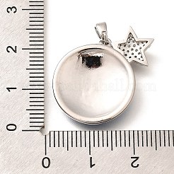 Pendentifs en laiton micro pavé de zircones cubiques transparentes&nbsp;KK-R212-13G-02