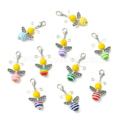 30 tira de resina y colgante de abeja turquesa sintética teñida.&nbsp;HJEW-CJ00096