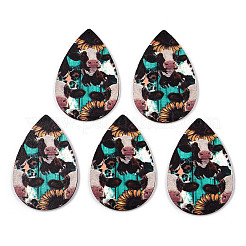 Большие подвески из липы с односторонним принтом WOOD-TAC0021-10