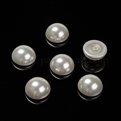 半円/ドーム片穴シェルパールビーズ  フローラルホワイト  12x6mm  穴：1mm&nbsp;BSHE-N003-12mm-HC301