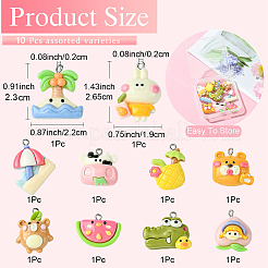 10шт 10 стиля непрозрачные подвески из смолы&nbsp;FIND-YW0005-72