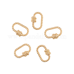 Breloque de verrouillage mousqueton à vis en laiton&nbsp;KK-CJ0001-24