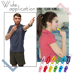 36 Stück 6 Farben Harz Sportpfeife mit Armband&nbsp;AJEW-GO0004-15