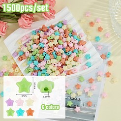 1500pcs 6 Farben undurchsichtige Acrylperlen&nbsp;MACR-SZ0001-90A