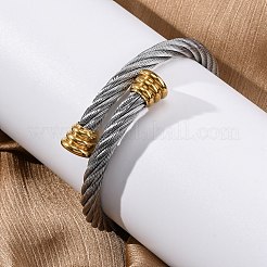 Bracelets joncs torques en acier inoxydable 304 pour femmes&nbsp;BJEW-P310-18GP