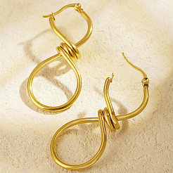 Серьги-кольца из нержавеющей стали в форме 8&nbsp;EB9350-1