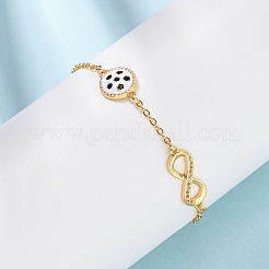 Спортивные браслеты с латунными микрокристаллами кубических цирконий в форме бесконечности&nbsp;BJEW-D386-01E-G