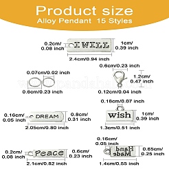DIY вдохновляющее слово в тибетском стиле подвески из сплава наборы для изготовления брелоков DIY-YW0008-81