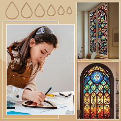 6шт 6 набора шаблонов для МДФ-панелей для стекла&nbsp;DIY-WH0308-698A