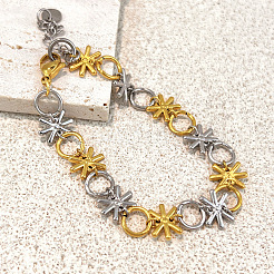 Zweifarbige Gliederarmbänder aus Edelstahl 304 für Damen&nbsp;WG612EC-01