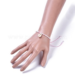 Регулируемые стеклянные браслеты из бисера BJEW-JB04283-M