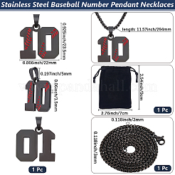 667 ожерелья из нержавеющей стали с цепочкой-коробкой&nbsp;NJEW-BBC0001-35B-EB