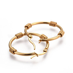 Серьги-кольца из нержавеющей стали 304 с ионным покрытием (IP)&nbsp;EJEW-L215-05G