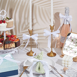 12 шт. полиэстеровое одностороннее атласное кольцо для салфеток с бантом HJEW-PH02154