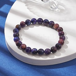 Braccialetto elasticizzato con perline occhio di tigre galassia naturale&nbsp;BJEW-TA00459