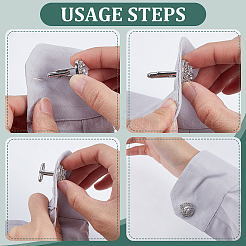 3 пара запонок из сплава в форме компаса FIND-FG0004-07