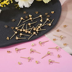 30 шт. фурнитура для сережек-гвоздиков из нержавеющей стали 304&nbsp;STAS-TA0003-25