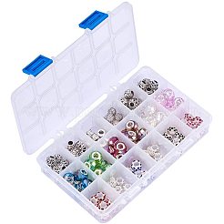 Европейские бусины из латуни и сплава со стразами и стеклом MPDL-NB0001-02