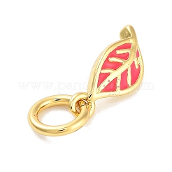 Подвески из латуни и эмали с настоящим позолоченным 18-каратным золотом&nbsp;KK-M293-25G-02