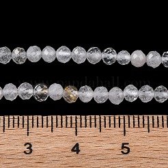 天然石クオーツクリスタルビーズ連売り  多面カット  ロッククリスタルラウンドビーズ  3.75mm  穴：0.6mm  約103個/連  15.16''（38.5センチメートル）&nbsp;G-G188-B10-05
