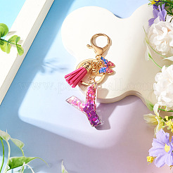 Porte-clés papillon en résine et alliage&nbsp;KEYC-TADJ0002-02G-Y