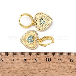 Латунные кубических серьги циркония обруч EJEW-Q042-02A-G