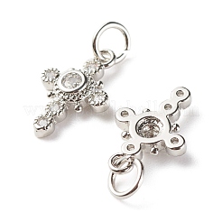 Латунные микропаве прозрачные подвески с фианитом&nbsp;ZIRC-P094-01P-RS