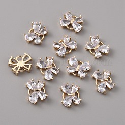 Verbindungsanhänger mit durchsichtigem Zirkonia-Pavé aus Messing&nbsp;ZIRC-TAC0003-07