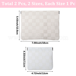 2 pochette à cosmétiques rectangulaire en cuir PU à motif tartan&nbsp;AJEW-CL0001-63