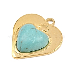 Подвески из нержавеющей стали 304 в богемном стиле с синтетической бирюзой&nbsp;LS-STAS-G381-02G-03