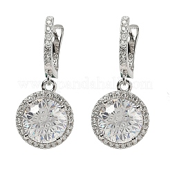 Créoles en argent sterling 925 avec zircone cubique de micro pave&nbsp;EJEW-B147-01B-01