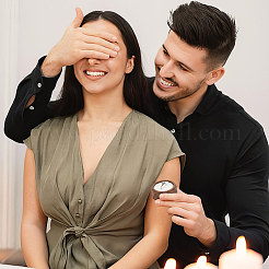 Круглые деревянные коробки для хранения с одним кольцом и бархатом внутри AJEW-WH0513-26B