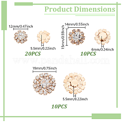 40 шт. 3 стиля цинковый сплав кристалл горный хрусталь кабошоны FIND-GA0007-04KCG