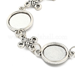 Fabricación de pulseras de cadena de eslabones de aleación chapada en plata antigua&nbsp;MAK-K023-03E-AS