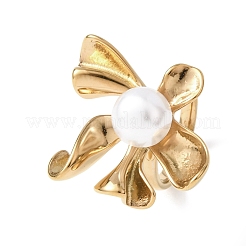 Кольца из непрозрачного акрила с имитацией жемчуга&nbsp;RJEW-P177-03A-G