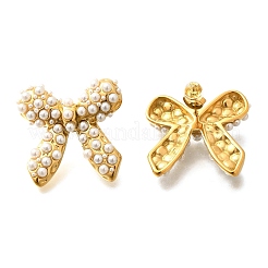 Серьги-гвоздики с бантом из нержавеющей стали 304 EJEW-A123-02A-G