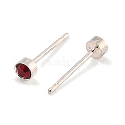 Ohrstecker mit Gestellplattierung aus Messing mit Mikropavé und Zirkonia&nbsp;EJEW-C102-37P