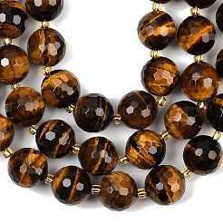 Природных тигровый глаз бисер нитей G-C249-A19-16mm