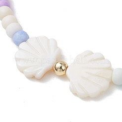 2 шт. браслет из натуральных белых ракушек в форме рыбы и ракушки&nbsp;BJEW-JB13277