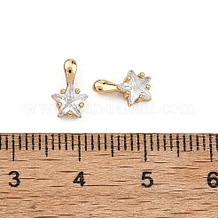 Breloques en laiton et zircon cubique transparent Shegrace&nbsp;XGRQ2O627-423G