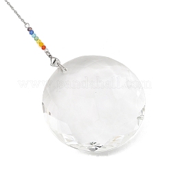 7 attrape-soleil rond en verre à facettes de chakra&nbsp;HJEW-JM05022