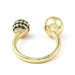 Открытое кольцо-манжета с кубическим цирконием и цветком RJEW-H218-01G-02