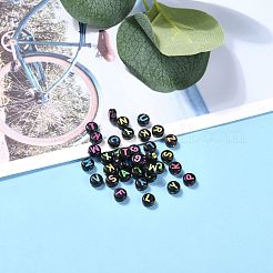 Непрозрачные черные акриловые бусины&nbsp;MACR-N008-17